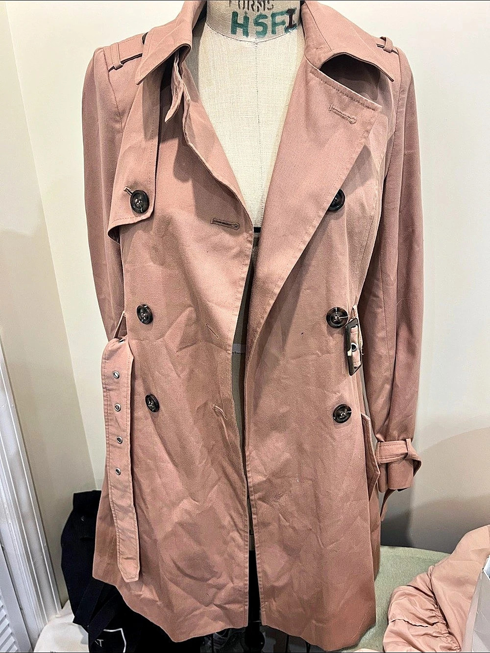 Women's blush  Pink Trench Coat